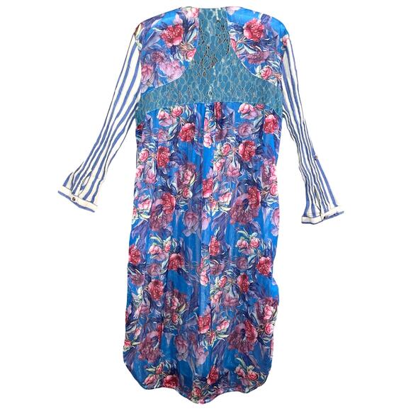 Aratta Silent Journey Floral Stripe Shirt Dress size Medium - Picture 5 of 13